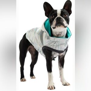 New with tags Pet Neon Reversible Dog Raincoat, Neon Aqua, Small By GF Pet